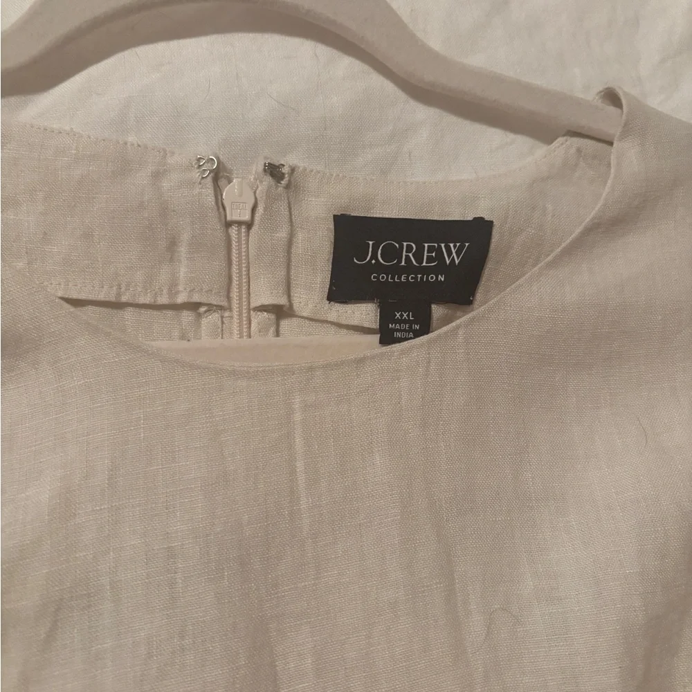 J. Crew Collection Cream Linen & Fringe Two Piece Set Top and Skirt XXL 18